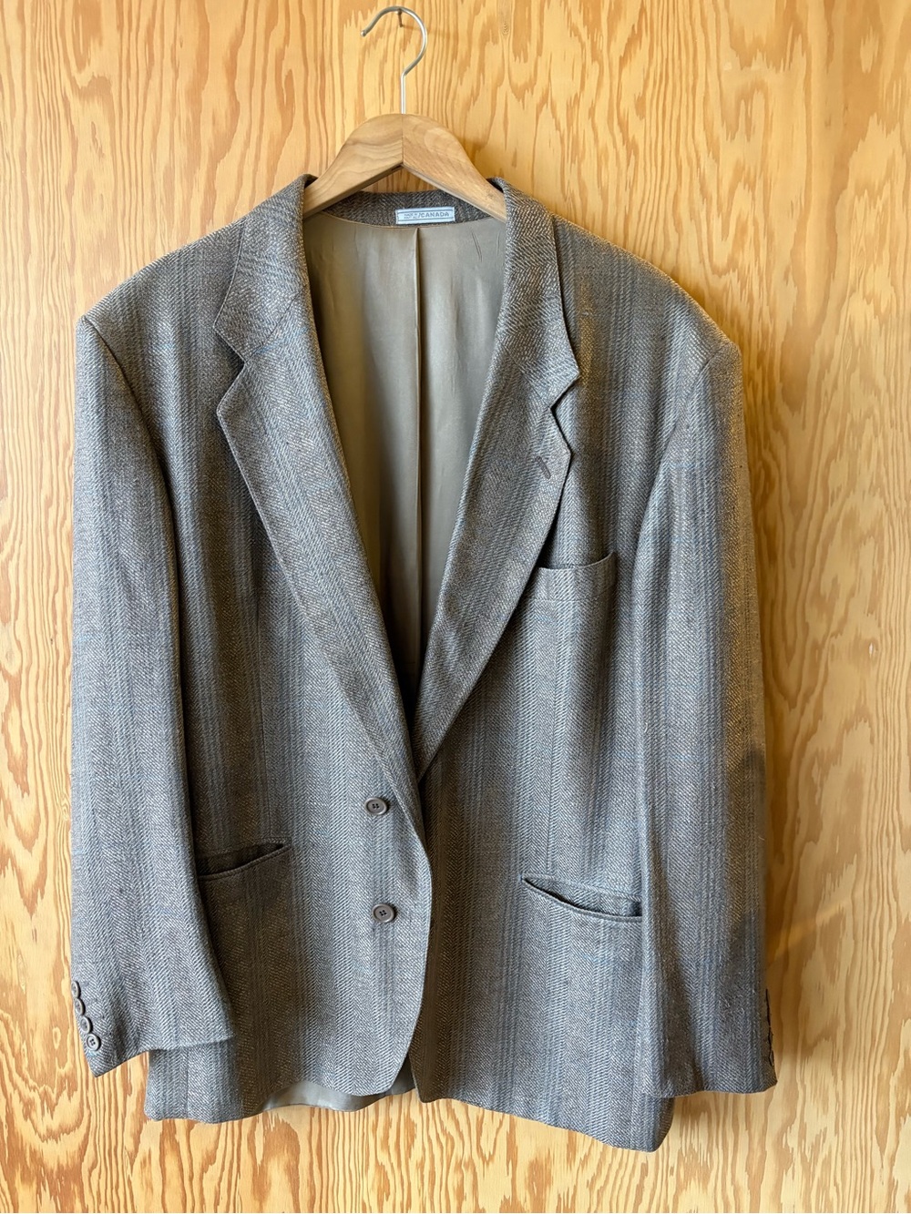 Men's Vintage ‘80’s  Silk Herringbone Blazer - Classic Tailored Jacket